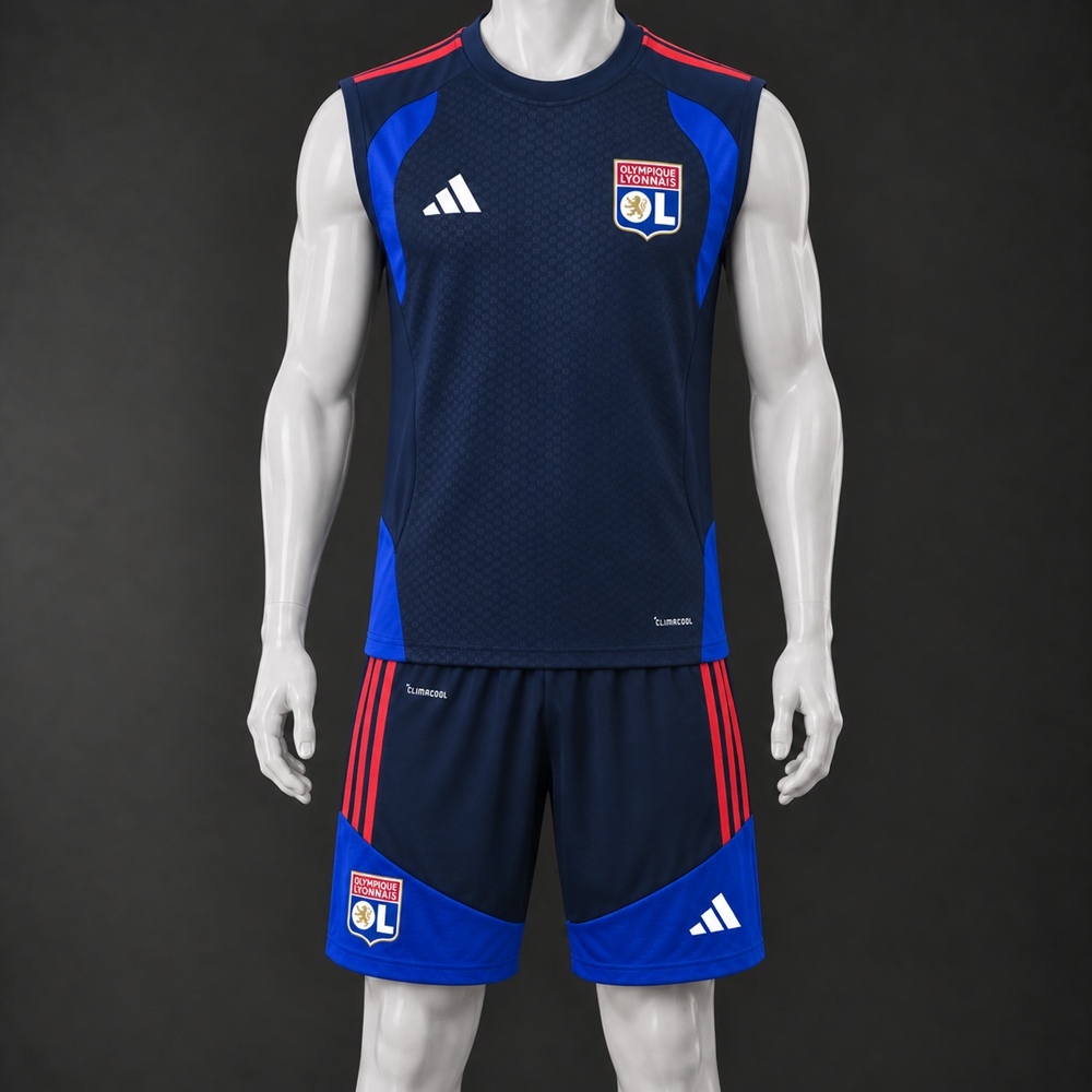 Olympique Lyonnais 26/27 Navy Blue Blue Red Training Vest Set