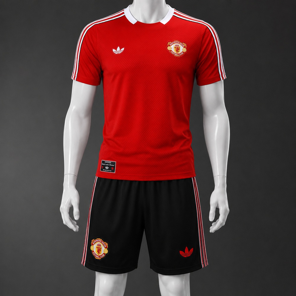 Manchester United 25/26 Red Black Short Sleeve Short Set