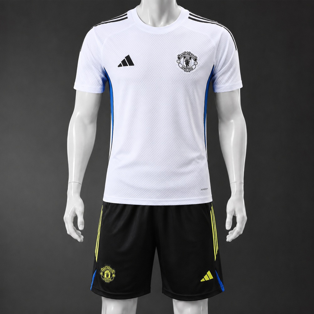 Manchester United 25/26 White Black Short Sleeve Short Set
