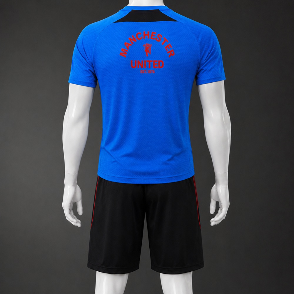 Manchester United 25/26 Blue Black Short Sleeve Short Set Foto 2