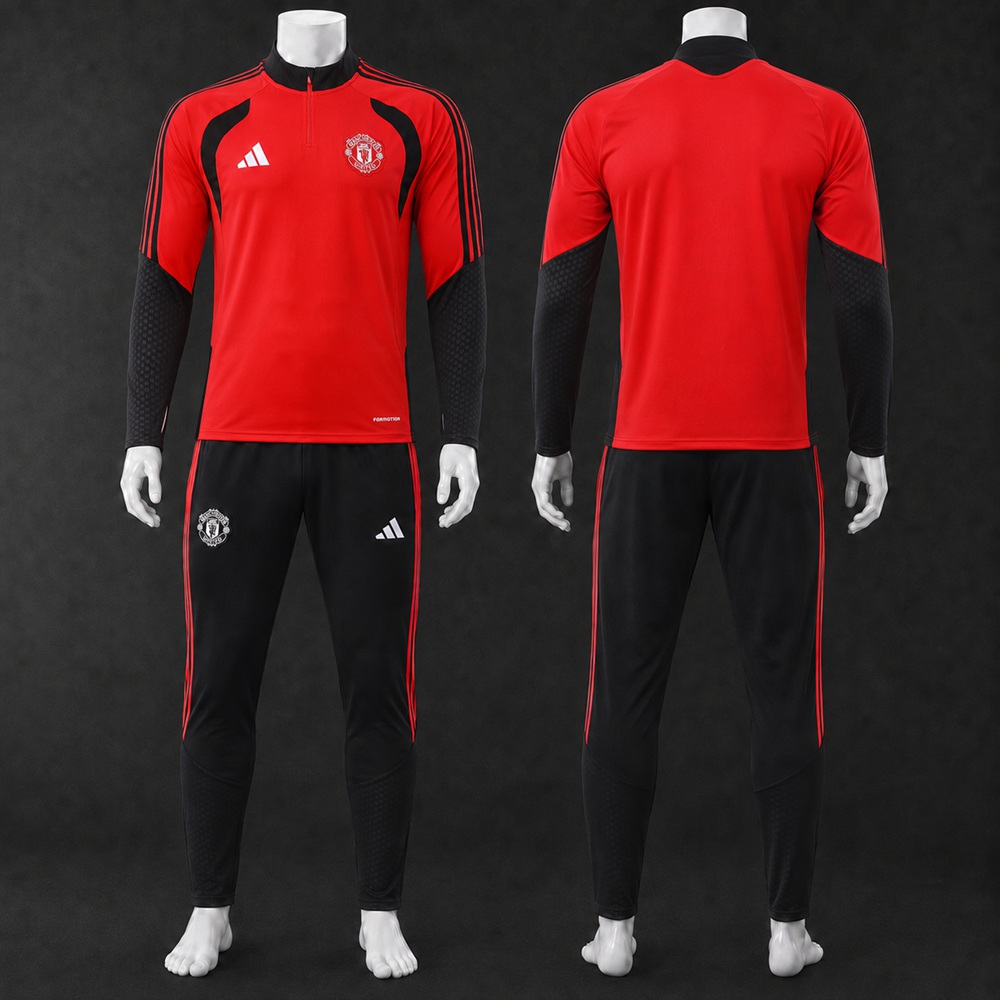 Manchester United 26/27 Red Black Half Zip Tracksuit