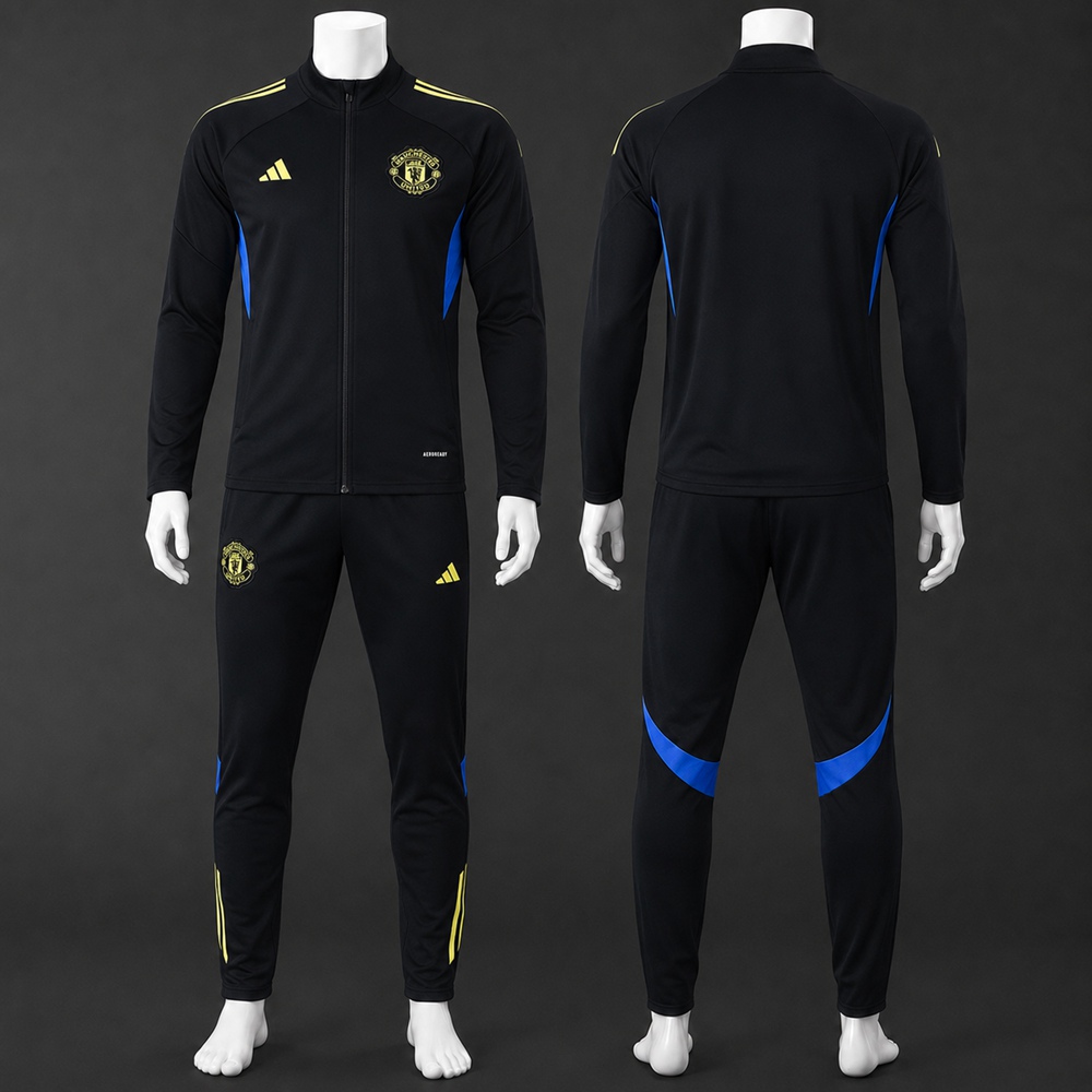 Manchester United 25/26 Black Yellow Blue Jacket Kit