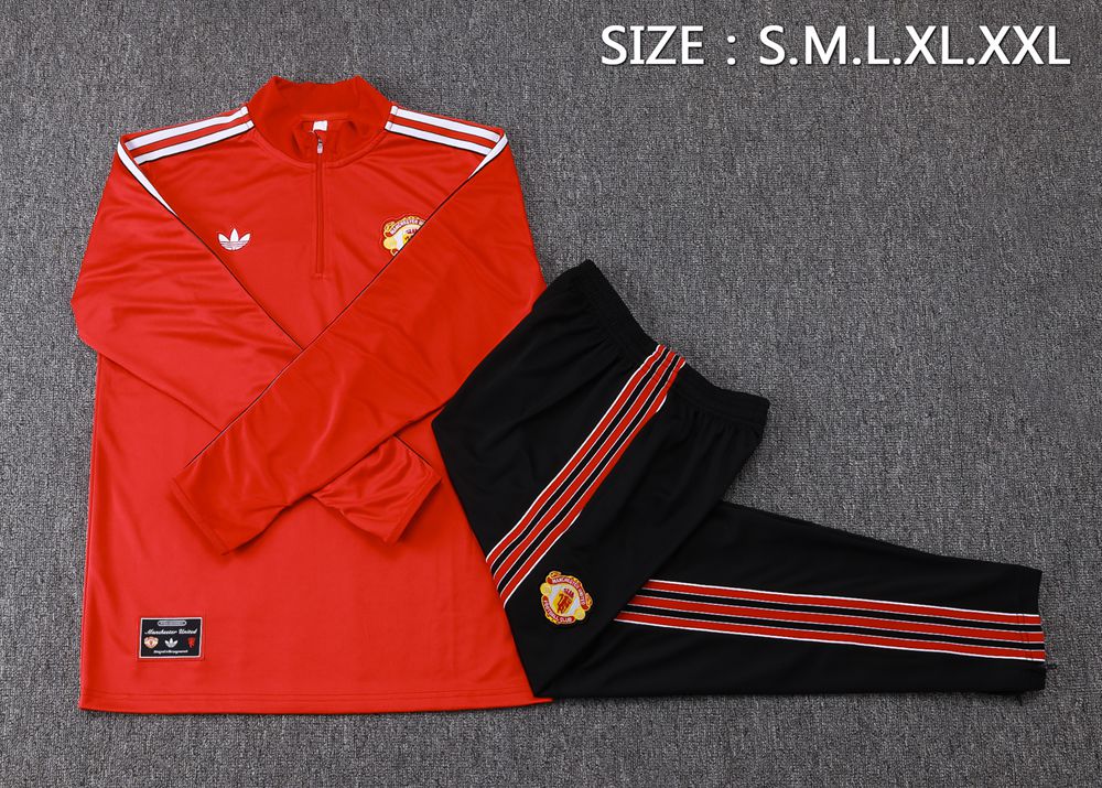 Manchester United 25/26 Red Black Half Zip Tracksuit Foto 2