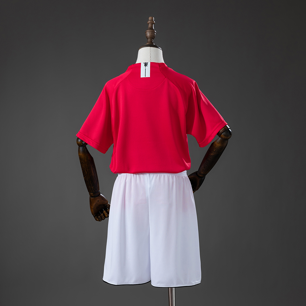 Manchester United 07/08 Home Retro Kids Kit Jersey Foto 2
