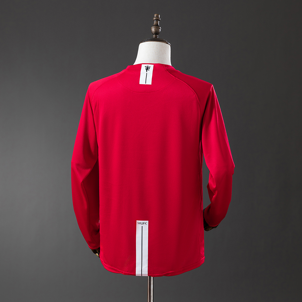 Manchester United 07/08 Home Champions League Edition (League Edition Optional) Long Sleeve Retro Jersey Foto 2