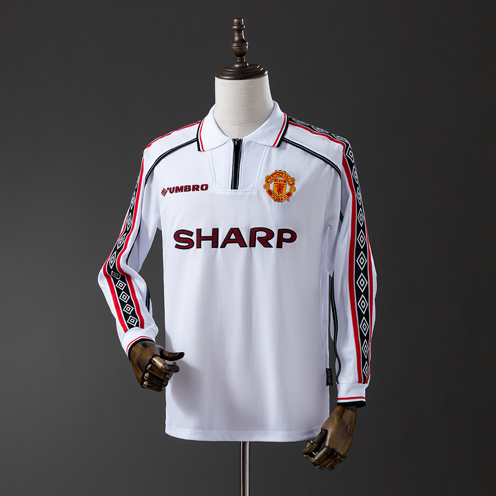 Manchester United 98/99 White Long Sleeve Retro Jersey