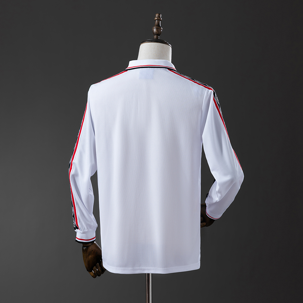Manchester United 98/99 White Long Sleeve Retro Jersey Foto 2