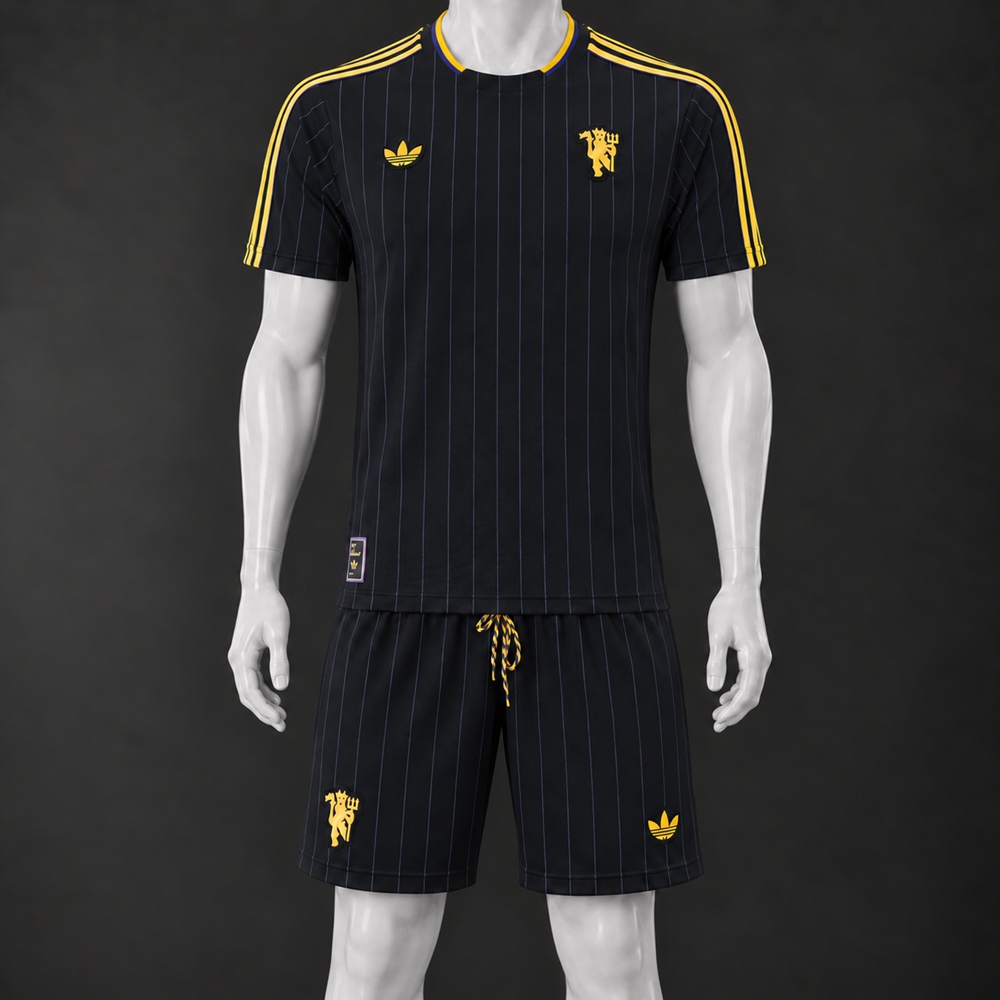Manchester United 26/27 Black Yellow Short-Sleeve Shorts Set