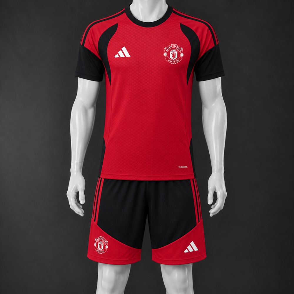 Manchester United 26/27 Red Black Short-Sleeve Shorts Set