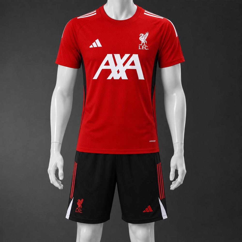 Liverpool 25/26 Red Black Short Sleeve Short Set1