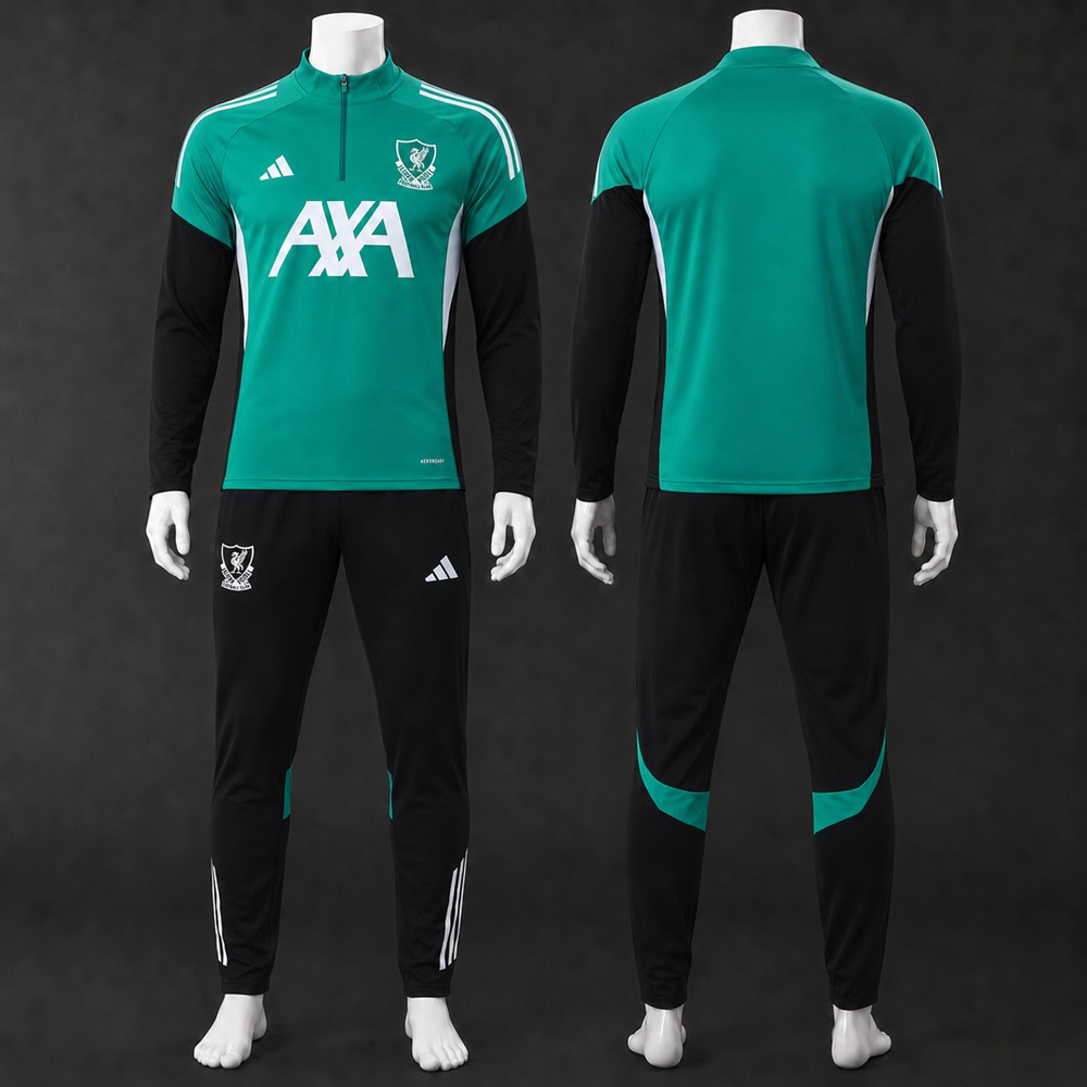 Liverpool 25/26 Teal Black Half Zip Tracksuit