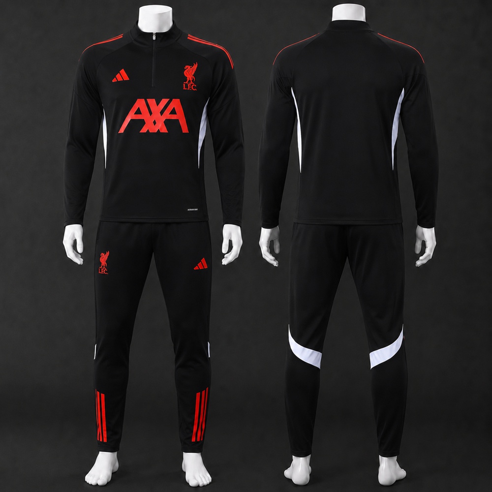 Liverpool 25/26 Black Red White Half Zip Tracksuit