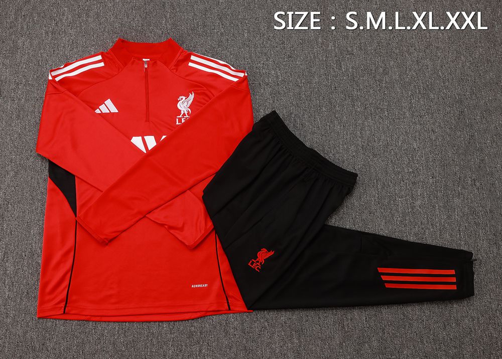 Liverpool 25/26 Red Black White Half Zip Tracksuit Foto 2