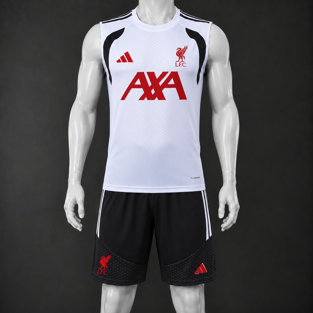 Liverpool 26/27 White Black Training Vest Kit