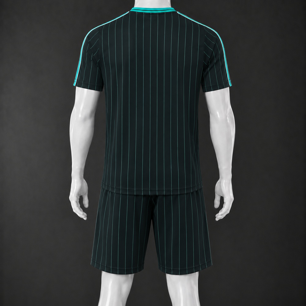 Liverpool 26/27 Black Turquoise Short-Sleeve Shorts Set Foto 2