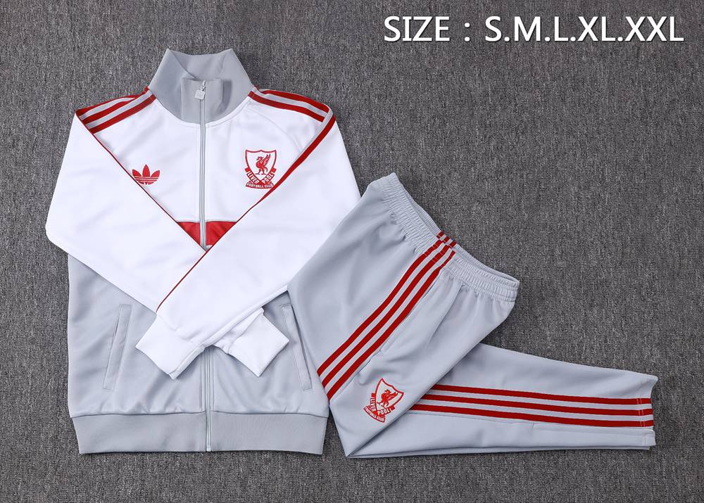 Liverpool 26/27 White Light Gray Red Jacket Kit Foto 2