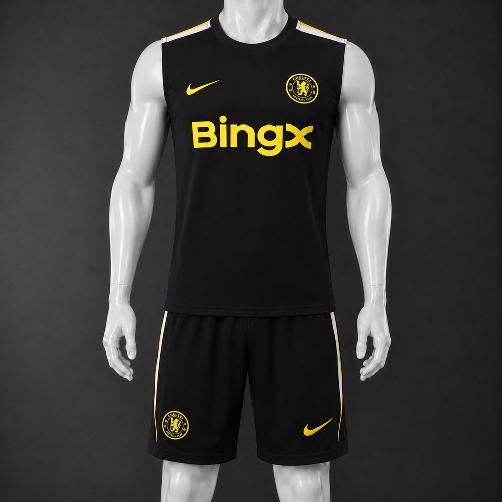 Chelsea 26/27 Black Yellow Training Vest kit