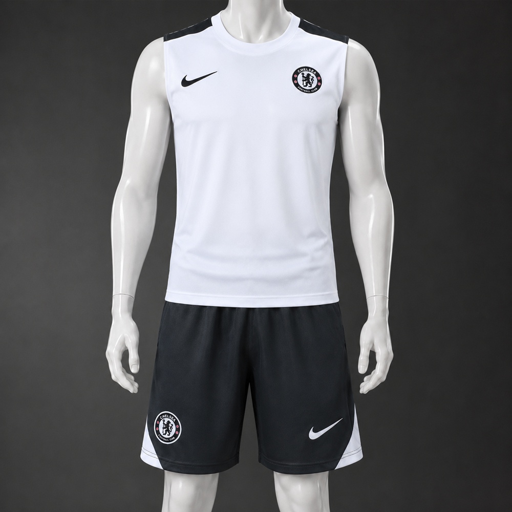 Chelsea 25/26 White Black Training Vest kit