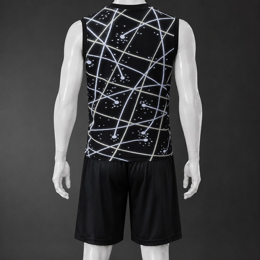 Chelsea 25/26 Black White Star Line Print Training Vest kit Foto 2