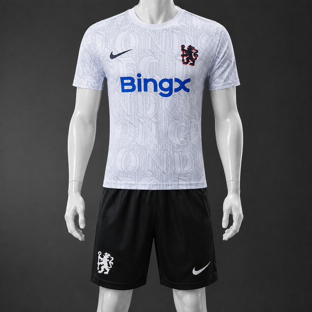 Chelsea 25/26 White Black Short Sleeve Short Set