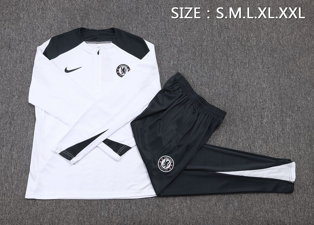 Chelsea 25/26 White Black Half Zip Tracksuit Foto 2