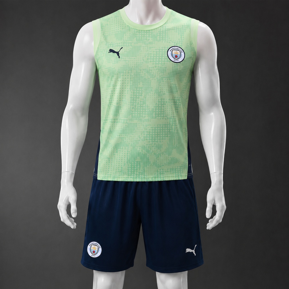 Manchester City 25/26  Light Green Navy Training Vest kit