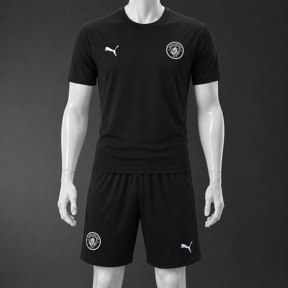 Manchester City 25/26 Black Short Sleeve Short Set