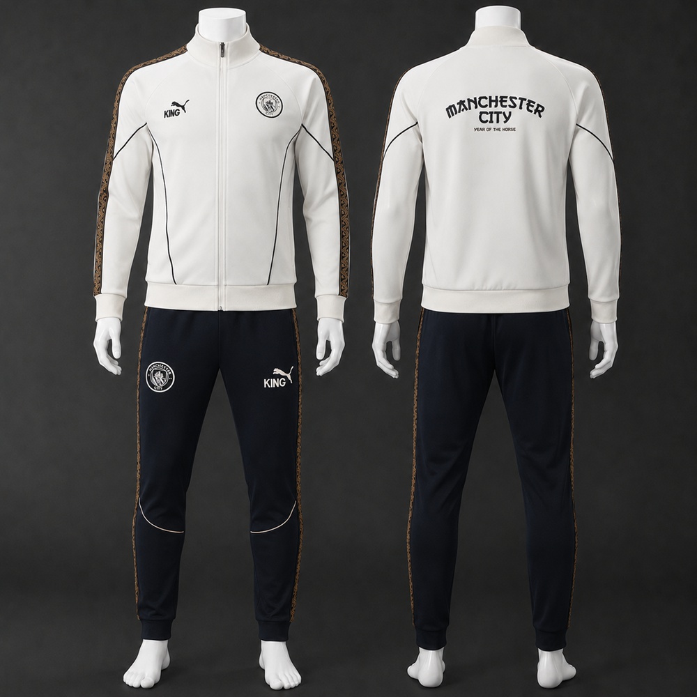 Manchester City 26/27 White and Navy Jacket Kit