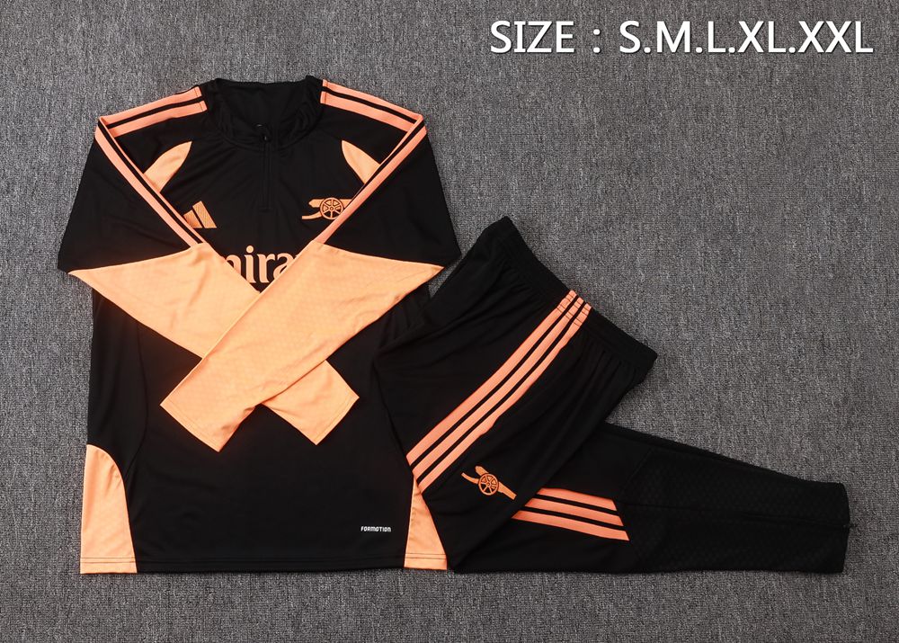 Arsenal 26/27 Black Peach Orange Half Zip Tracksuit Foto 2