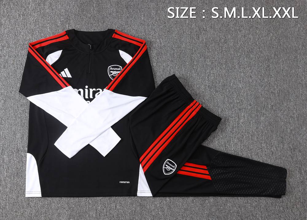 Arsenal 26/27 Black White Half Zip Tracksuit Foto 2