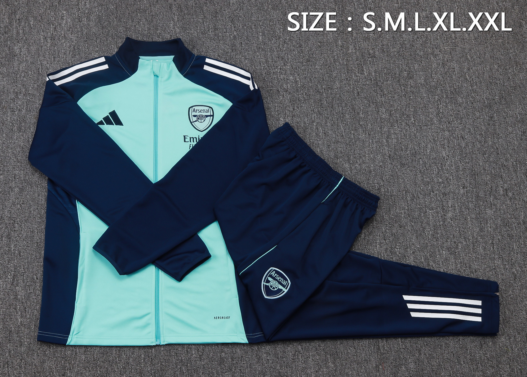Arsenal 25/26 Light Cyan Navy Jacket Kit Foto 2