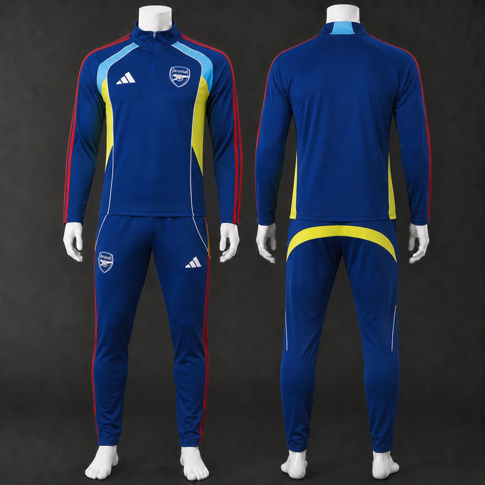 Arsenal 25/26 Blue Multi Color Half Zip Tracksuit