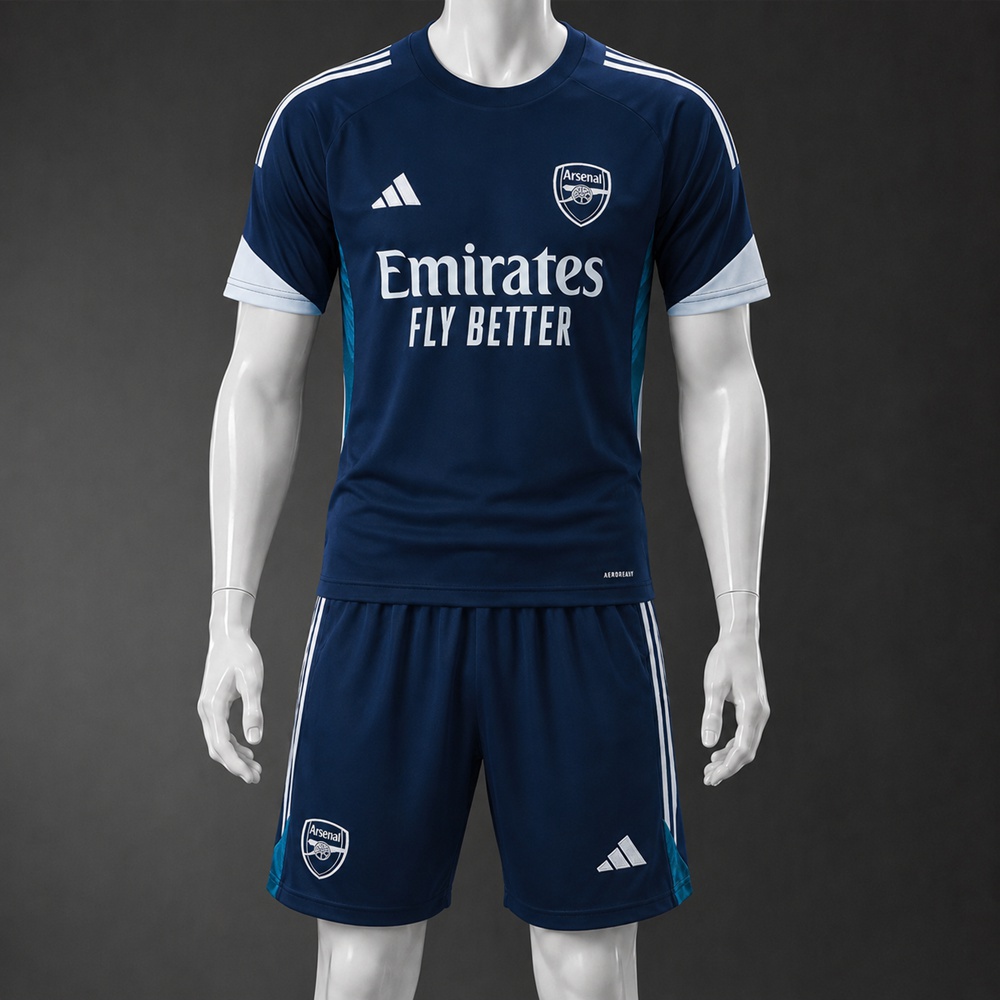 Arsenal 25/26 Navy Light Blue Short Sleeve Short Set