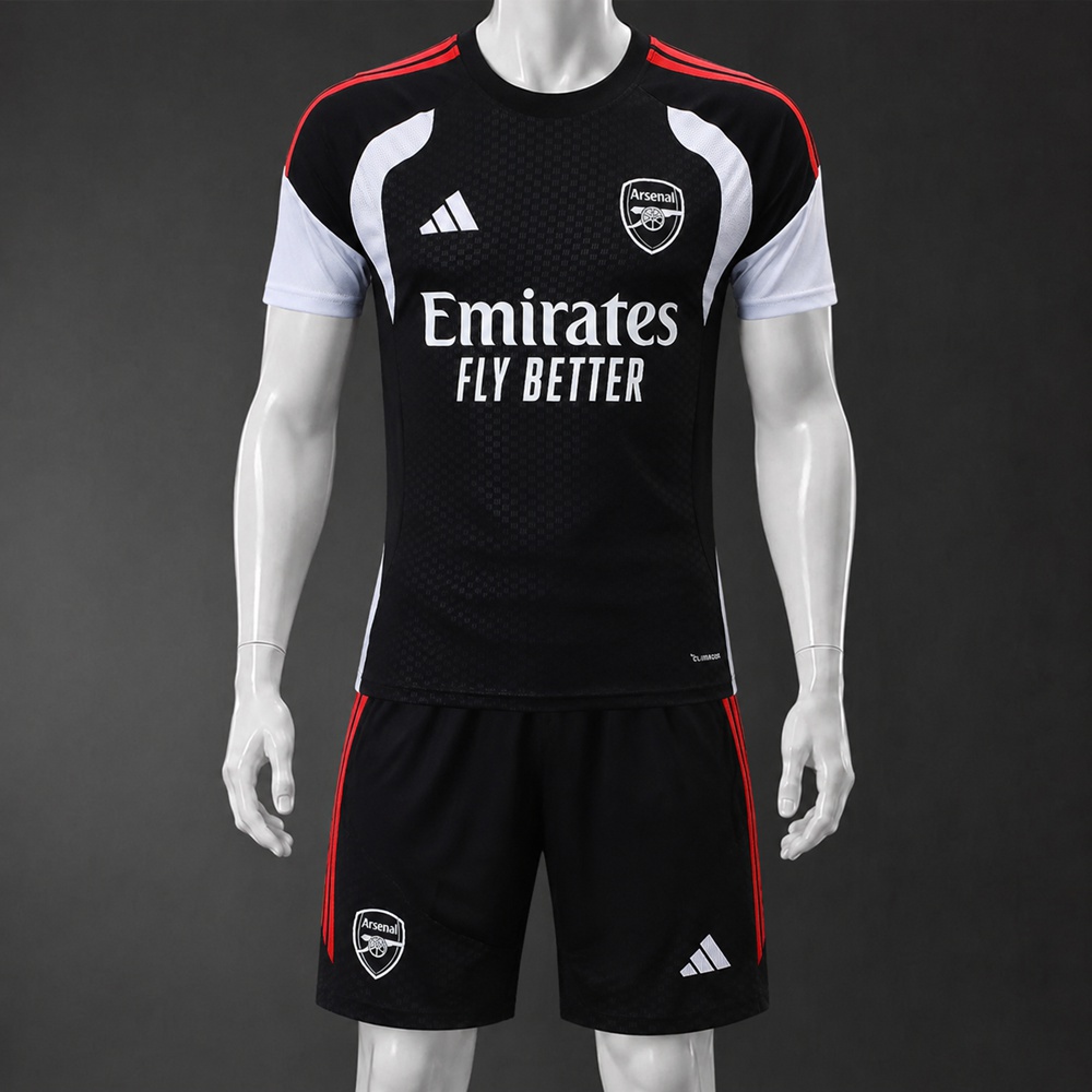 Arsenal 26/27 Black White Short Sleeve Short Set