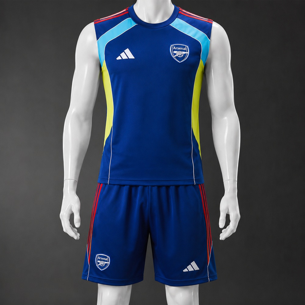 Arsenal 25/26 Royal Blue Lime Training Vest kit