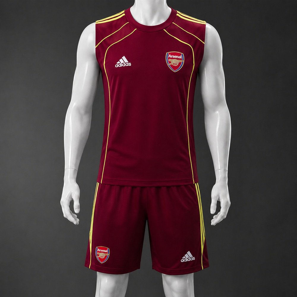 Arsenal 25/26 Maroon Yellow Training Vest kit