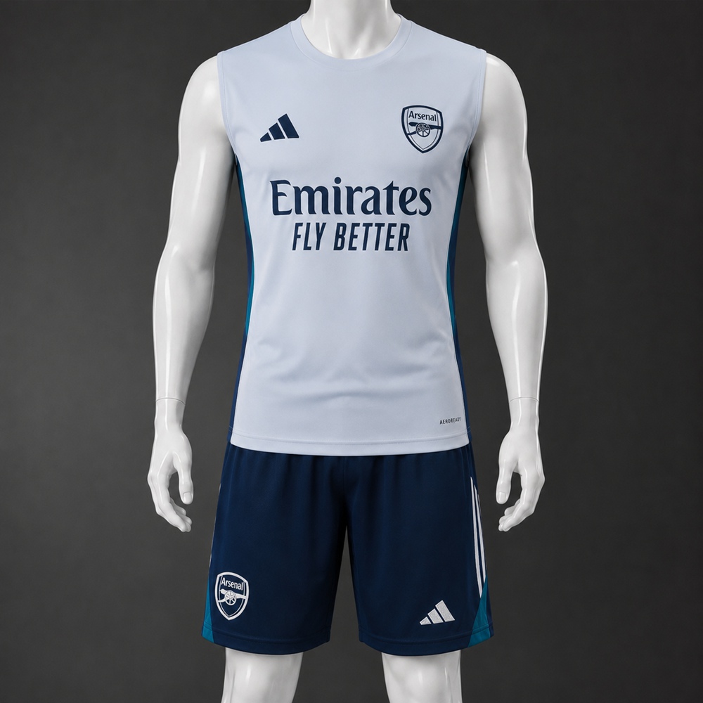 Arsenal 25/26 Light Gray Navy Training Vest kit