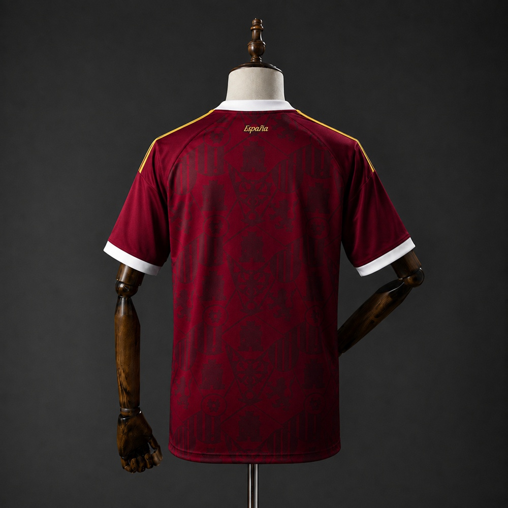 Spain 2 Star 2026 Burgundy Champion Commemorative Jersey Foto 2