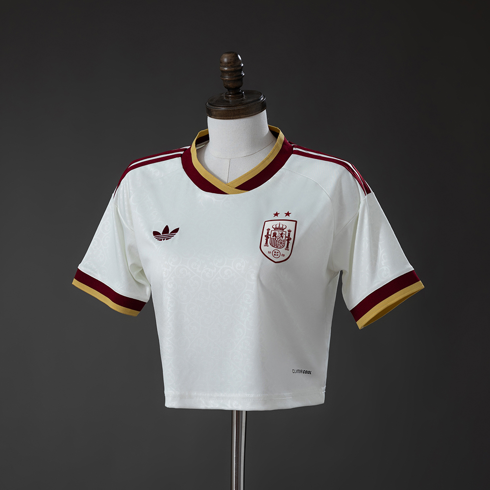 Spain 2026 Away 2-Star Champion Edition Womens Crop Jersey