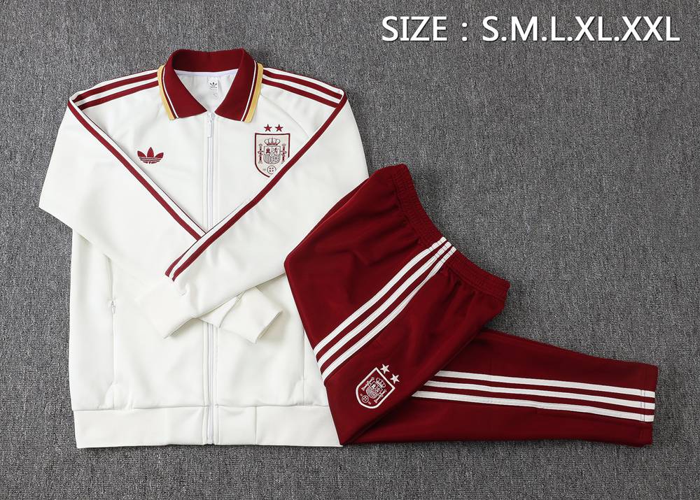 Spain 2 stars 2627 Off‑White Burgundy Jacket Kit Foto 2