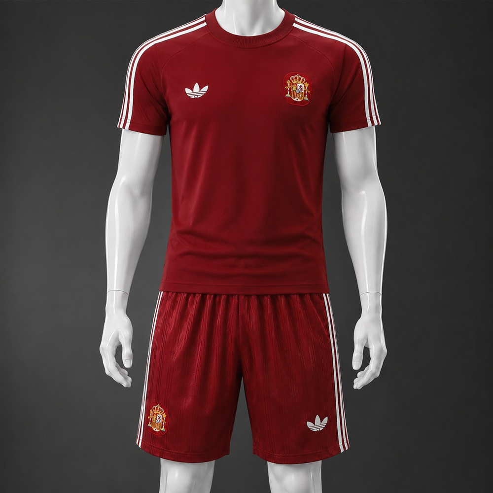 Spain 26/27 Maroon Short Sleeve Short Set