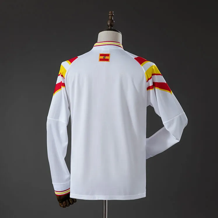 Spain 1996 Away Retro Long Sleeve Jersey Foto 2