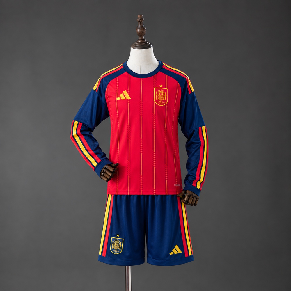 Spain 2026 Home Long-Sleeve Kids Kit