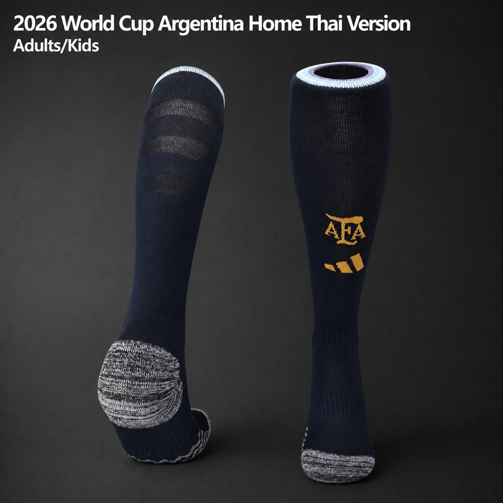 Argentina 2026 World Cup Home Thai Version Adults-Kids Navy Blue