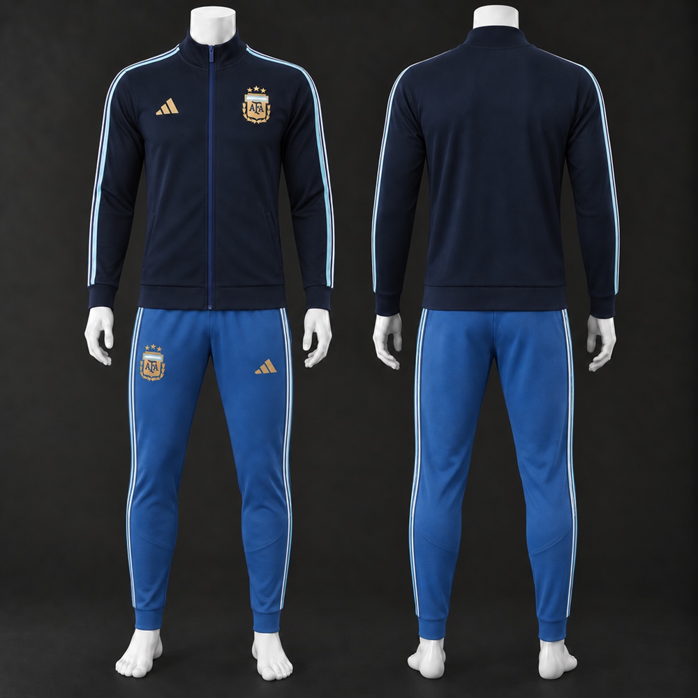 Argentina 26/27 Navy Sky Blue Gold Jacket Kit