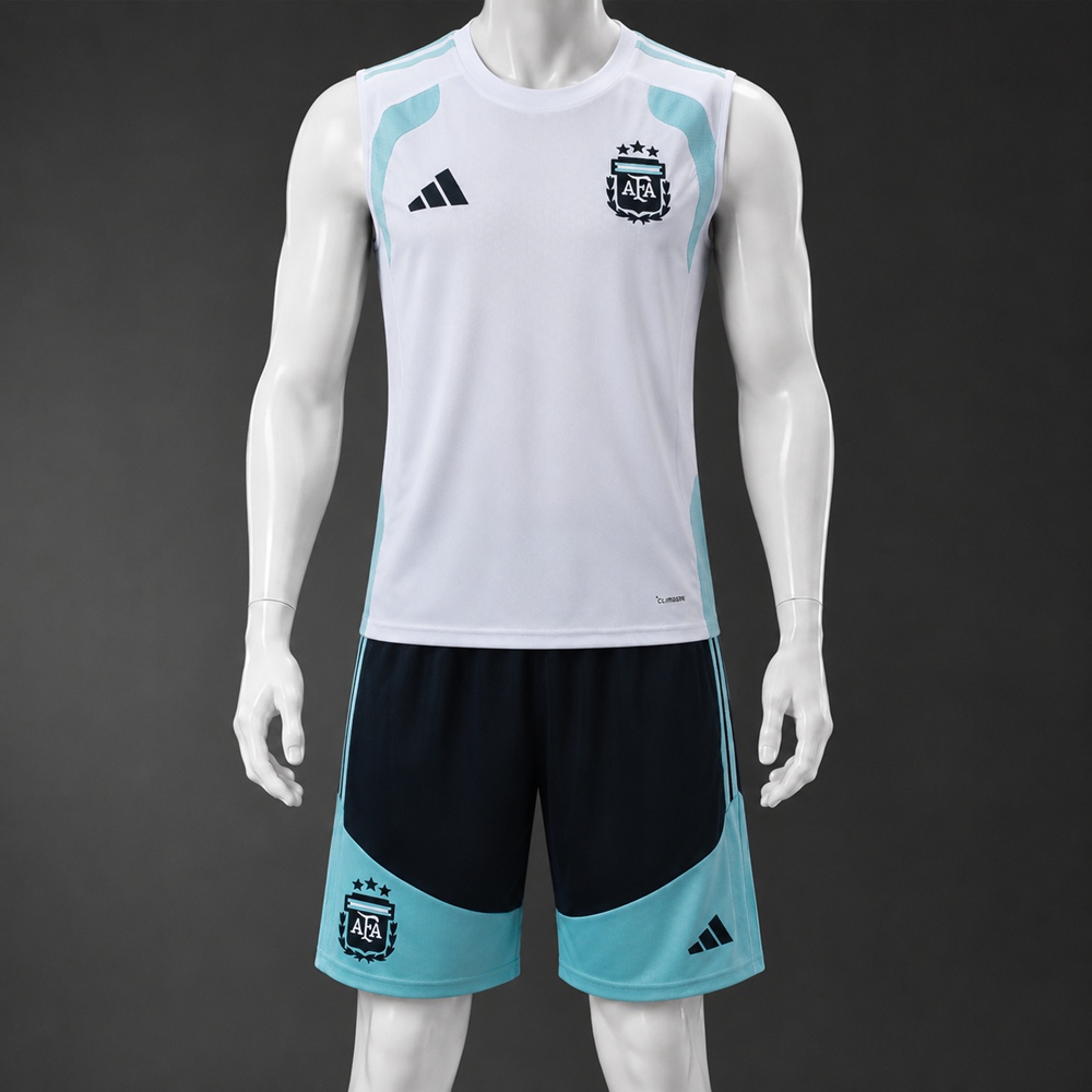 Argentina 26/27 White Sky Blue Training Vest kit