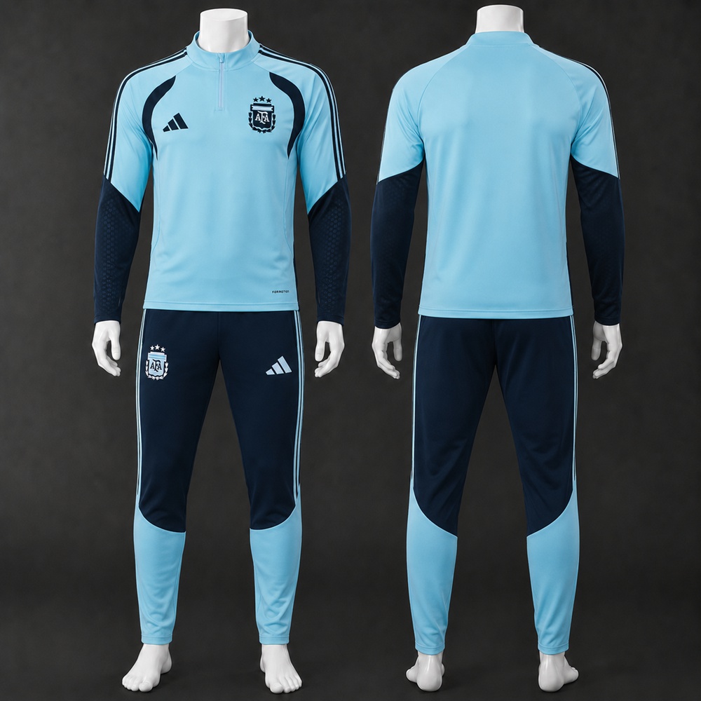 Argentina 26/27 Light Blue Navy Half Zip Tracksuit