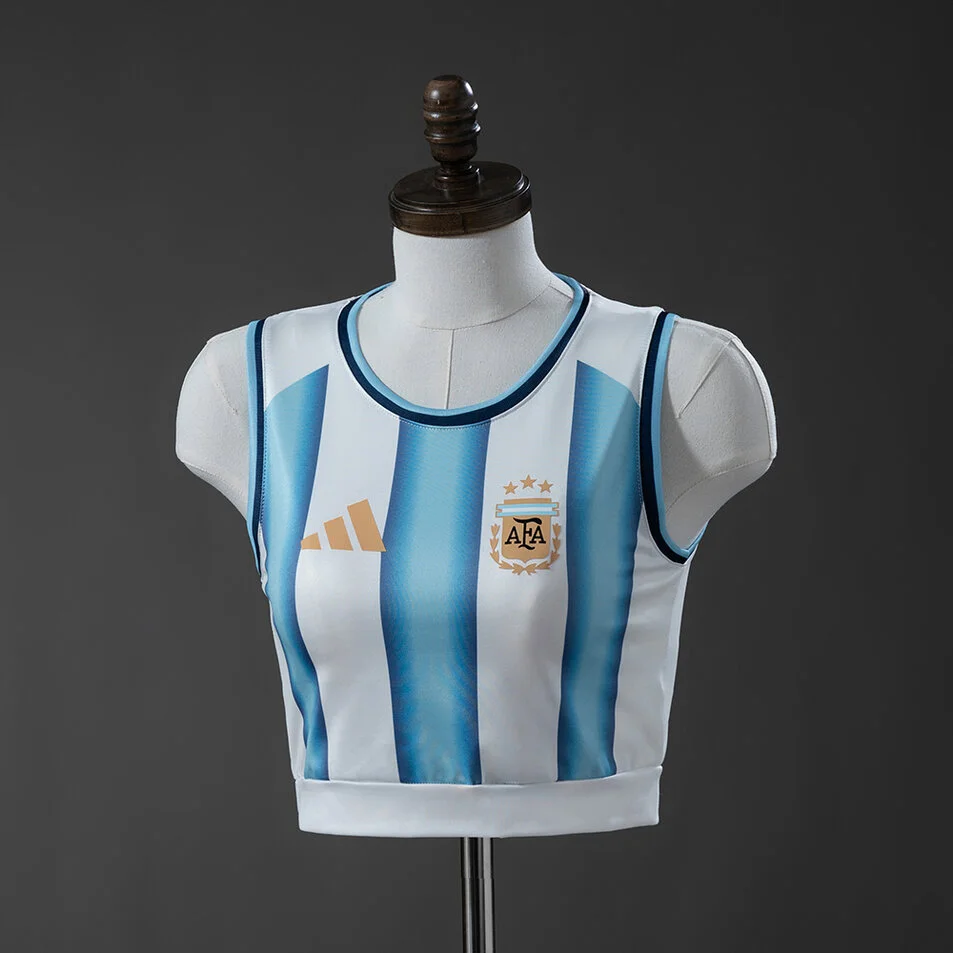 Argentina 2026 Womens Crop Tank Top Home Jersey