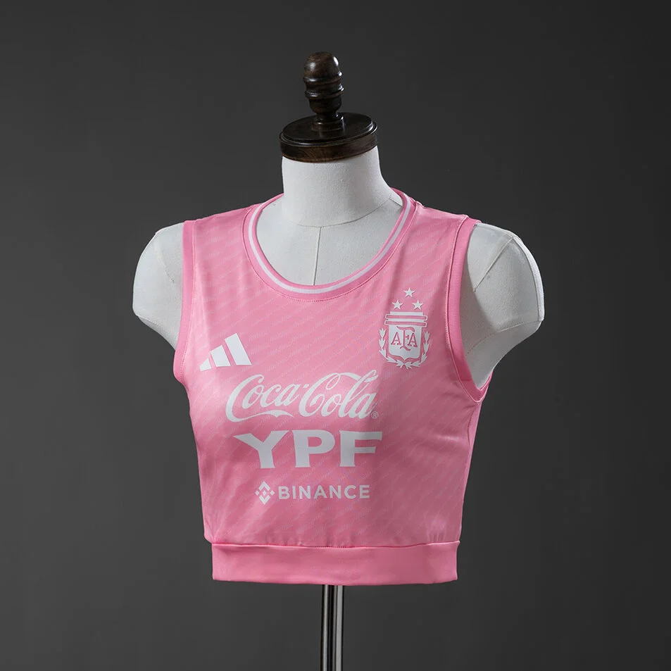 Argentina 2026 Womens Crop Tank Top Jersey Pink