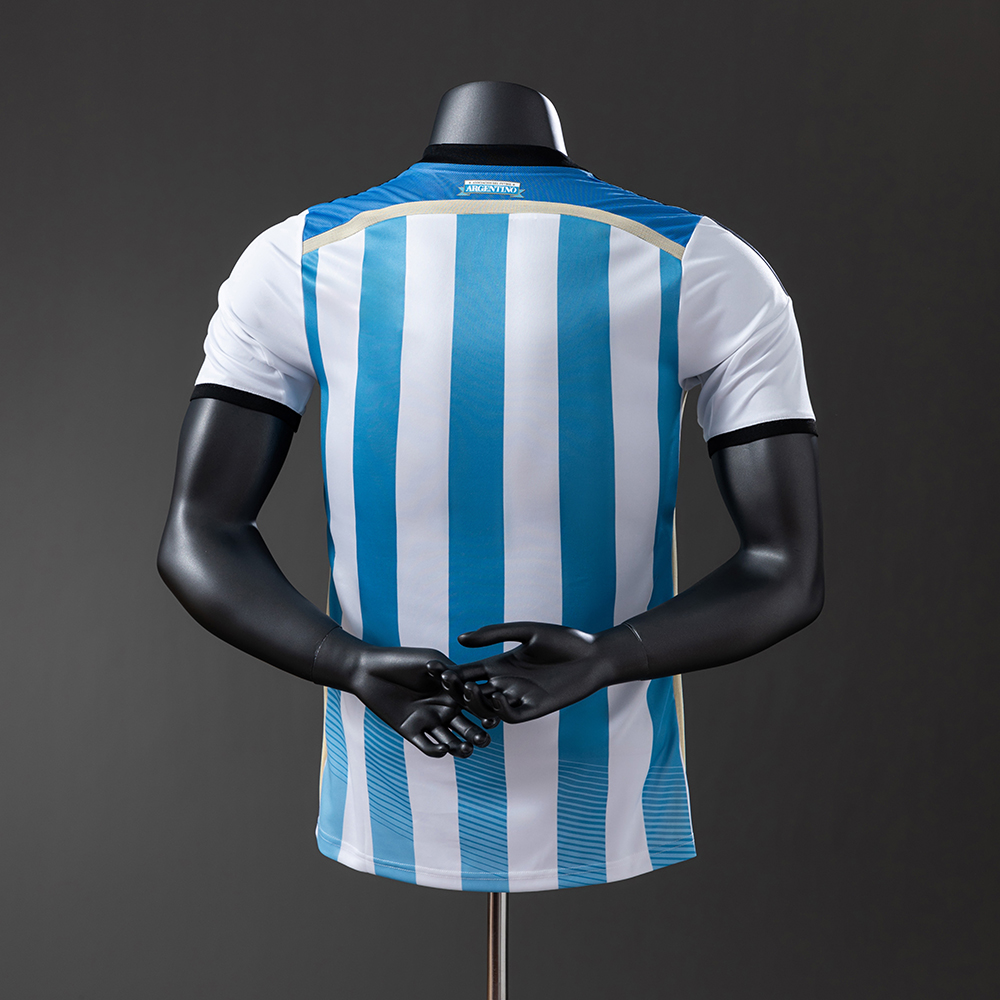 Argentina 2014 Home Player Version Retro Jersey Foto 2